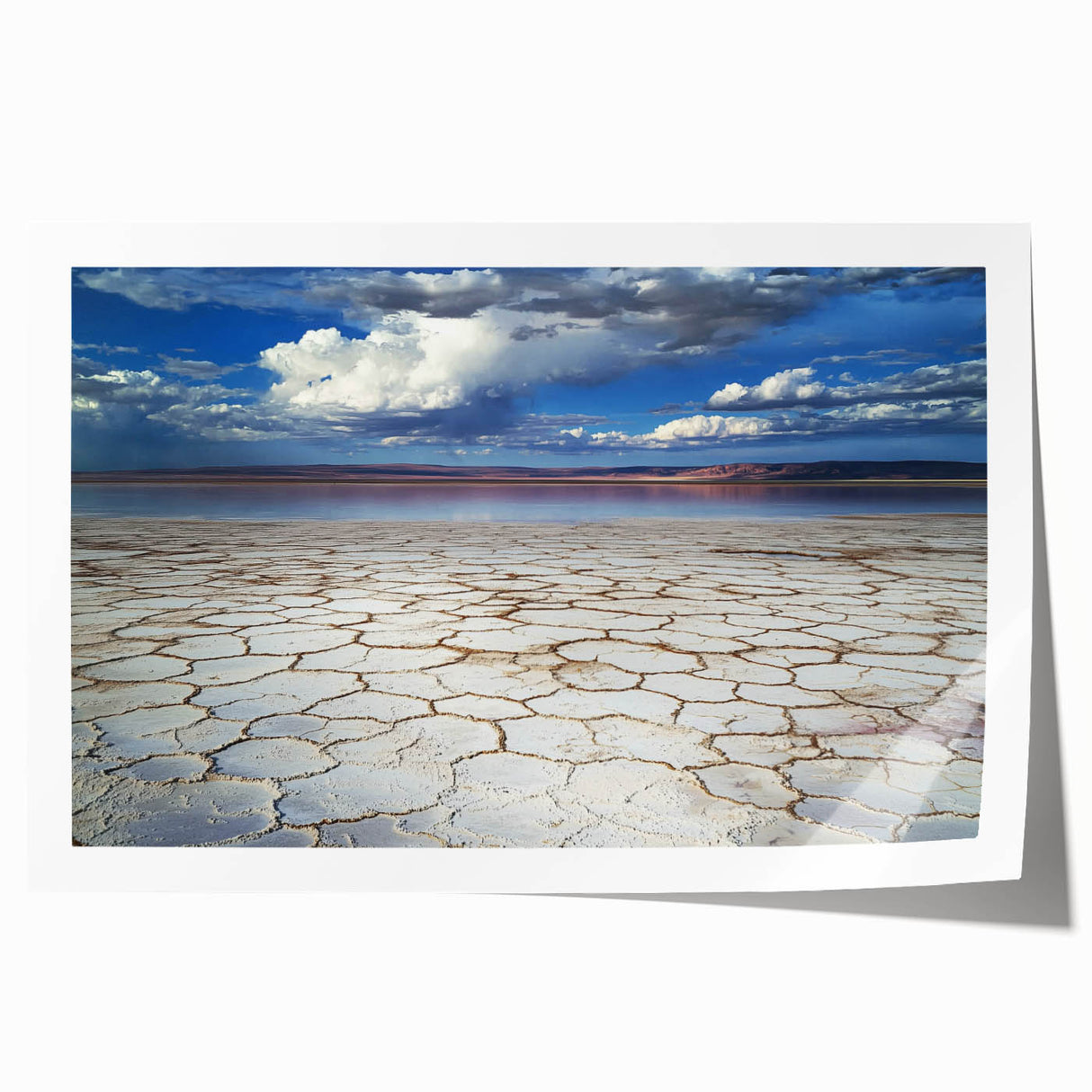Abstract landscape art print showcasing vibrant colors and dynamic shapes, rolled and ready for display. Ideal for modern home decor, adding a touch of sophistication.