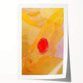 Abstract minimalist wall art print showcasing soft pastel colors and geometric shapes, elegantly rolled and packaged in a protective cardboard tube for easy display.