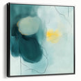Modern Abstract Wall Art – Teal, Aqua & Yellow Minimalist Canvas