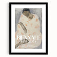 Abstract figurative art frame in matte black, showcasing a modern design with a deep-set mat, perfect for enhancing contemporary decor in living spaces or galleries.
