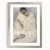 Abstract figurative frame in silver with a mat, showcasing an elegant front view that highlights its sleek design and modern aesthetic, perfect for enhancing home decor.
