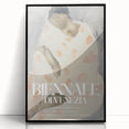 Framed abstract figurative artwork in black acrylic, showcasing dynamic shapes and fluid lines, perfect for modern home decor. Ideal for art enthusiasts seeking unique wall accents.
