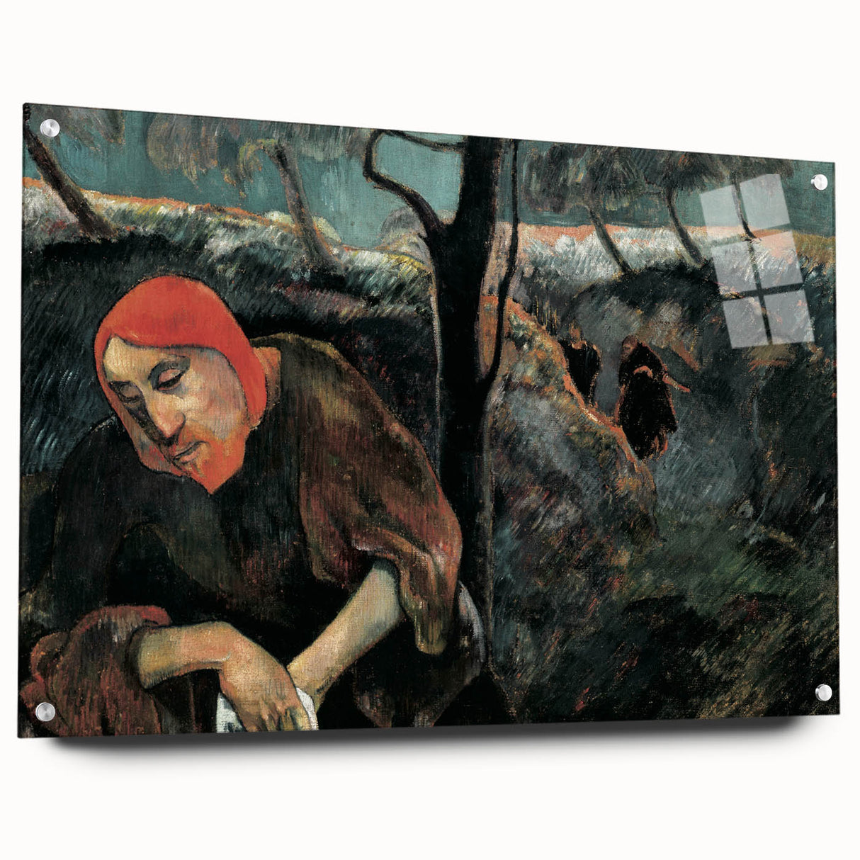 Contemplative Figure Wall Art - Dark Modern Expressionist Decor