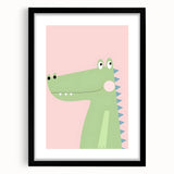 Adorable Crocodile Girls Room Wall Art - Fun & Playful Kids Decor