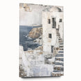 Abstract architectural wall art design displayed on acrylic glass, featuring geometric shapes and vibrant colors, mounted with stylish pins for a modern touch.