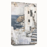 Abstract architectural wall art design displayed on acrylic glass, featuring geometric shapes and vibrant colors, mounted with stylish pins for a modern touch.