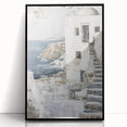Framed abstract architecture wall art showcasing geometric designs in black and white, set against an elegant acrylic background, perfect for contemporary decor.