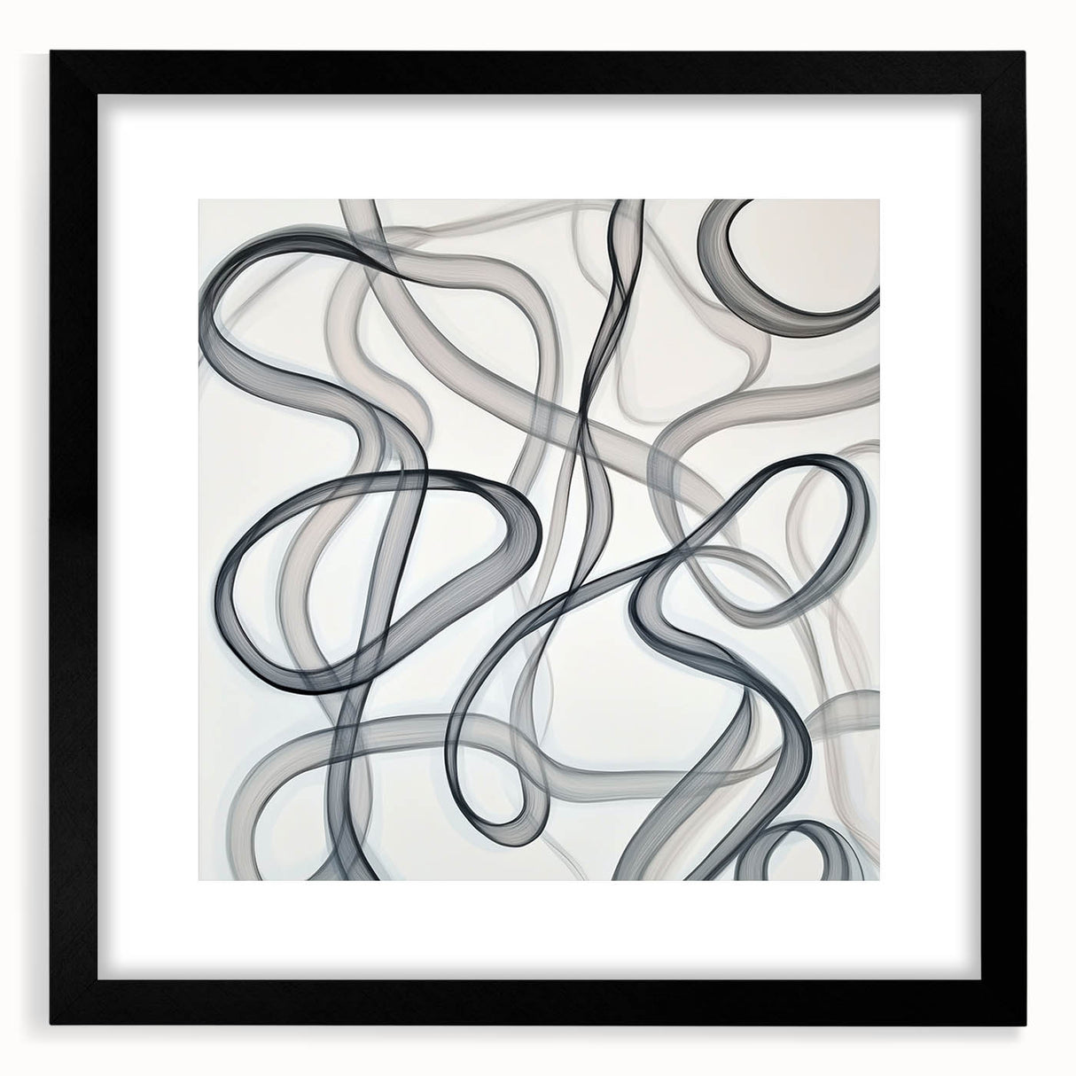 Abstract geometric frame with a matte black finish, showcasing a contemporary design ideal for modern decor. Perfect for displaying art or photographs in stylish interiors.