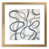 Abstract geometric frame with a gold mat, showcasing a modern design in a front view. Perfect for contemporary decor, this piece enhances any space with its elegant lines and luxurious color palette. Ideal for art lovers and interior designers seeking unique wall accents.