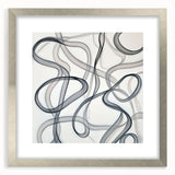 Abstract geometric frame design in silver, showcasing a modern aesthetic with a mat, ideal for contemporary home decor. Perfect for displaying artwork or photographs.