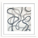 Abstract geometric frame in a white matte finish, showcasing a modern design that emphasizes clean lines and minimalism, ideal for contemporary home decor.