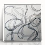 Abstract geometric framed acrylic artwork showcasing a dynamic design with bold colors and sharp lines, ideal for contemporary home decor or office spaces.