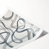 Abstract geometric rolled print showcasing vibrant colors and intricate shapes, elegantly packaged in a durable cardboard tube for safe delivery and display. This artwork enhances modern interiors with its unique design and bold aesthetics.