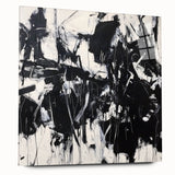 Abstract acrylic glass artwork showcasing vibrant splatters in a dynamic side view, perfect for modern decor. The piece features a mix of bold colors and fluid shapes, enhancing any interior space with its contemporary flair.