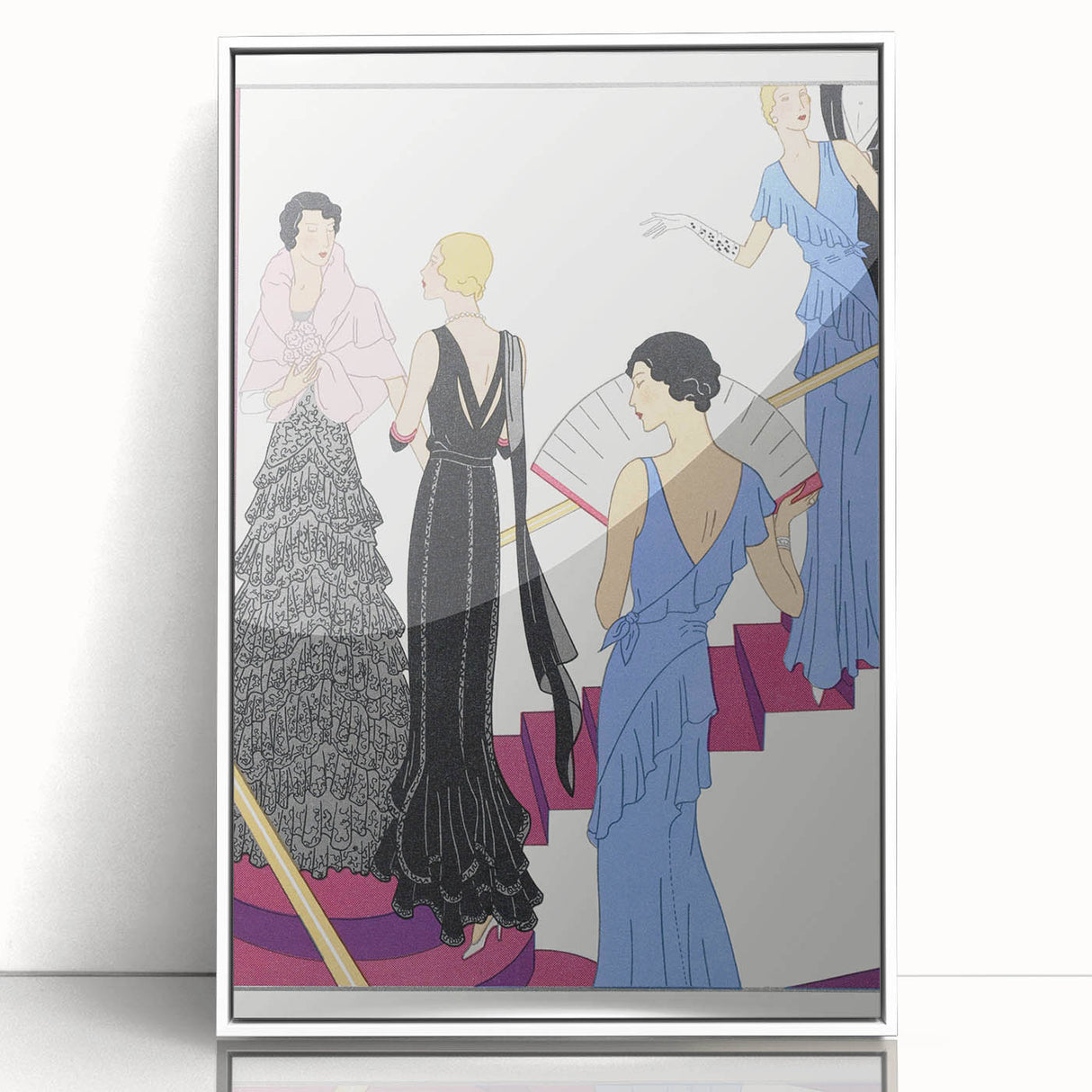 Elegant Art Deco Wall Art – 1920s Evening Gowns in Glamorous Setting