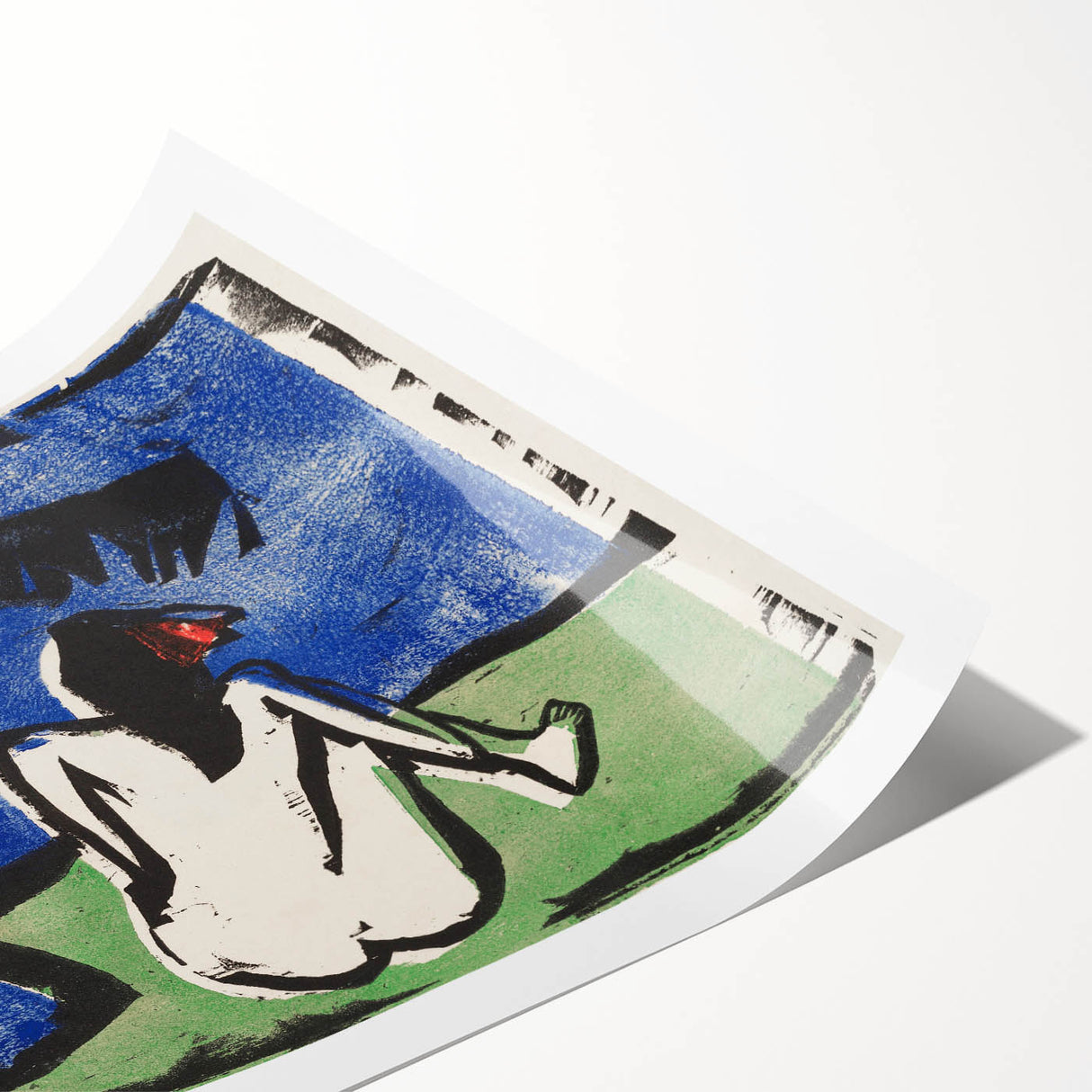 Expressionist Bathing Couple – Bold Abstract Nature Canvas Wall Art