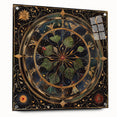 Floral wall art design showcasing vibrant flowers and botanical leaves on acrylic glass, displayed in a side view with decorative pins for hanging. Ideal for enhancing home decor with a modern touch.