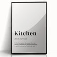 Large abstract wall art featuring a mid-century modernist design in black and white tones on a framed acrylic print.