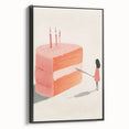 Black and white framed canvas featuring a vintage poster art style of assorted pastries, ideal for bedroom wall decor.
