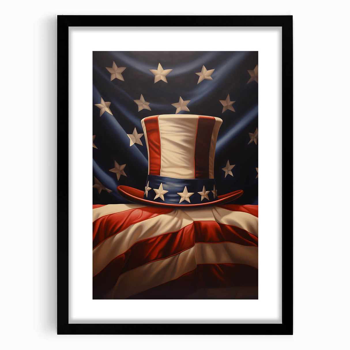 Uncle Sam’s Hat & USA Flag - Patriotic Wall Art for Independence Day
