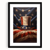 Uncle Sam’s Hat & USA Flag - Patriotic Wall Art for Independence Day