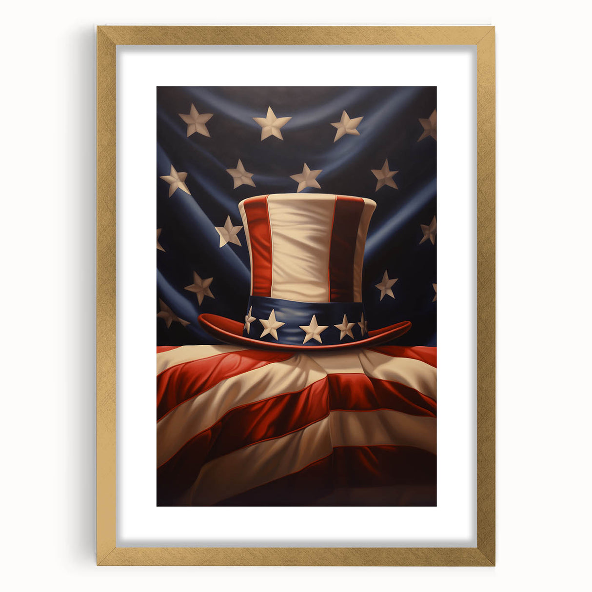 Uncle Sam’s Hat & USA Flag - Patriotic Wall Art for Independence Day
