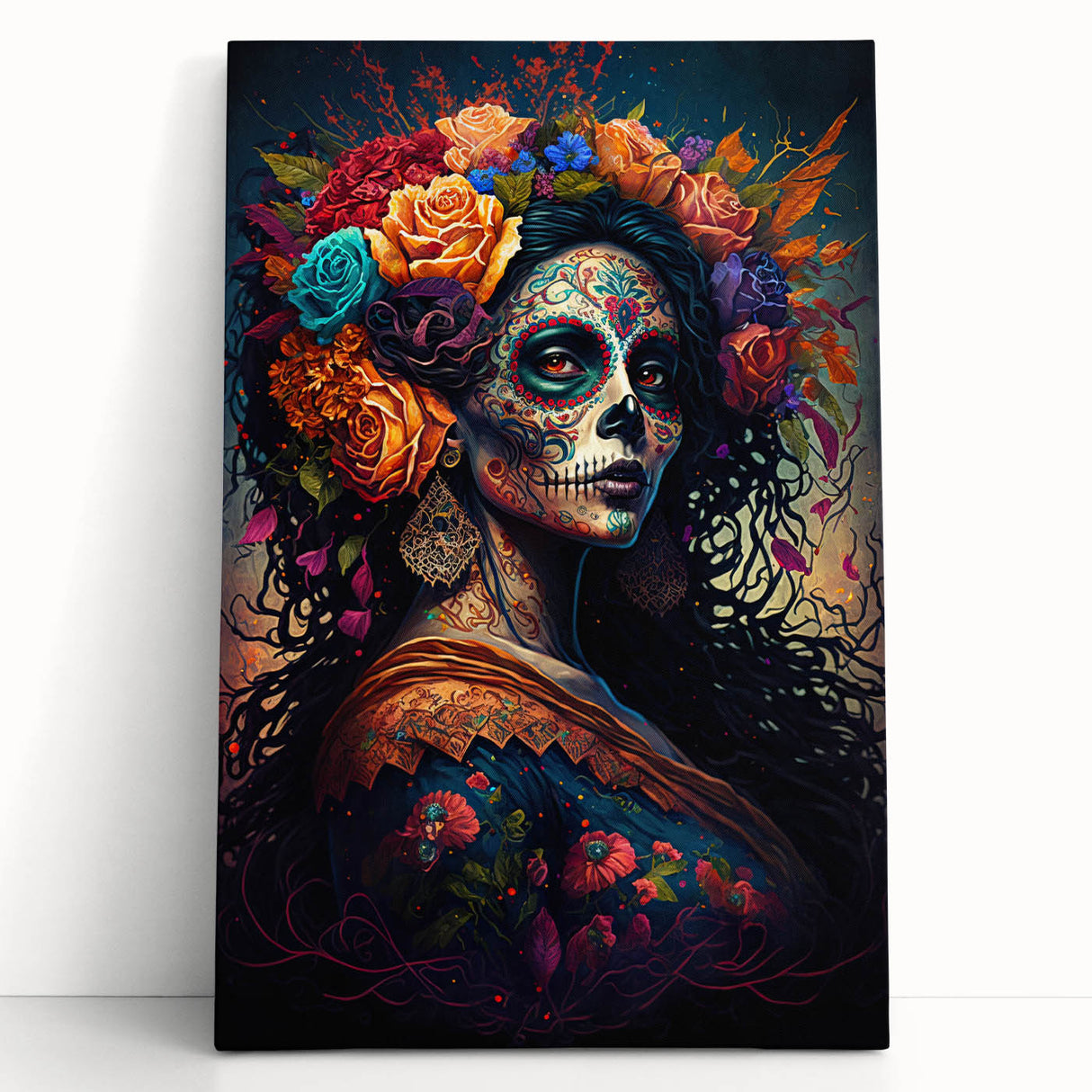 Floral Catrina Portrait – Day of the Dead Decorations