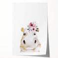 Floral Baby Hippo Girls Room Wall Art – Nursery Print
