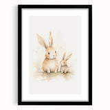 Mother & Baby Bunny Nursery Wall Art – Baby Room Decor Prints