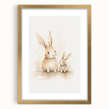 Mother & Baby Bunny Nursery Wall Art – Baby Room Decor Prints