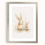 Mother & Baby Bunny Nursery Wall Art – Baby Room Decor Prints