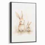 Mother & Baby Bunny Nursery Wall Art – Baby Room Decor Prints