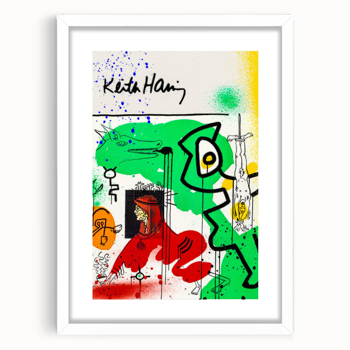 Vibrant Pop Art Wall Art - Green, Red, and Yellow Canvas Print