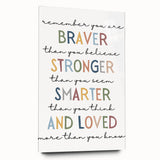 Braver Stronger Smarter Typography Art – Motivational Wall Decor