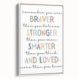 Braver Stronger Smarter Typography Art – Motivational Wall Decor
