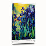 Impressionist-style painting with swirling blue and yellow tones on acrylic glass, suitable for bedroom or dining room decor.