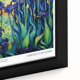 Impressionist-style black wall art featuring a textured, colorful landscape on a framed canvas, ideal for living room decor.