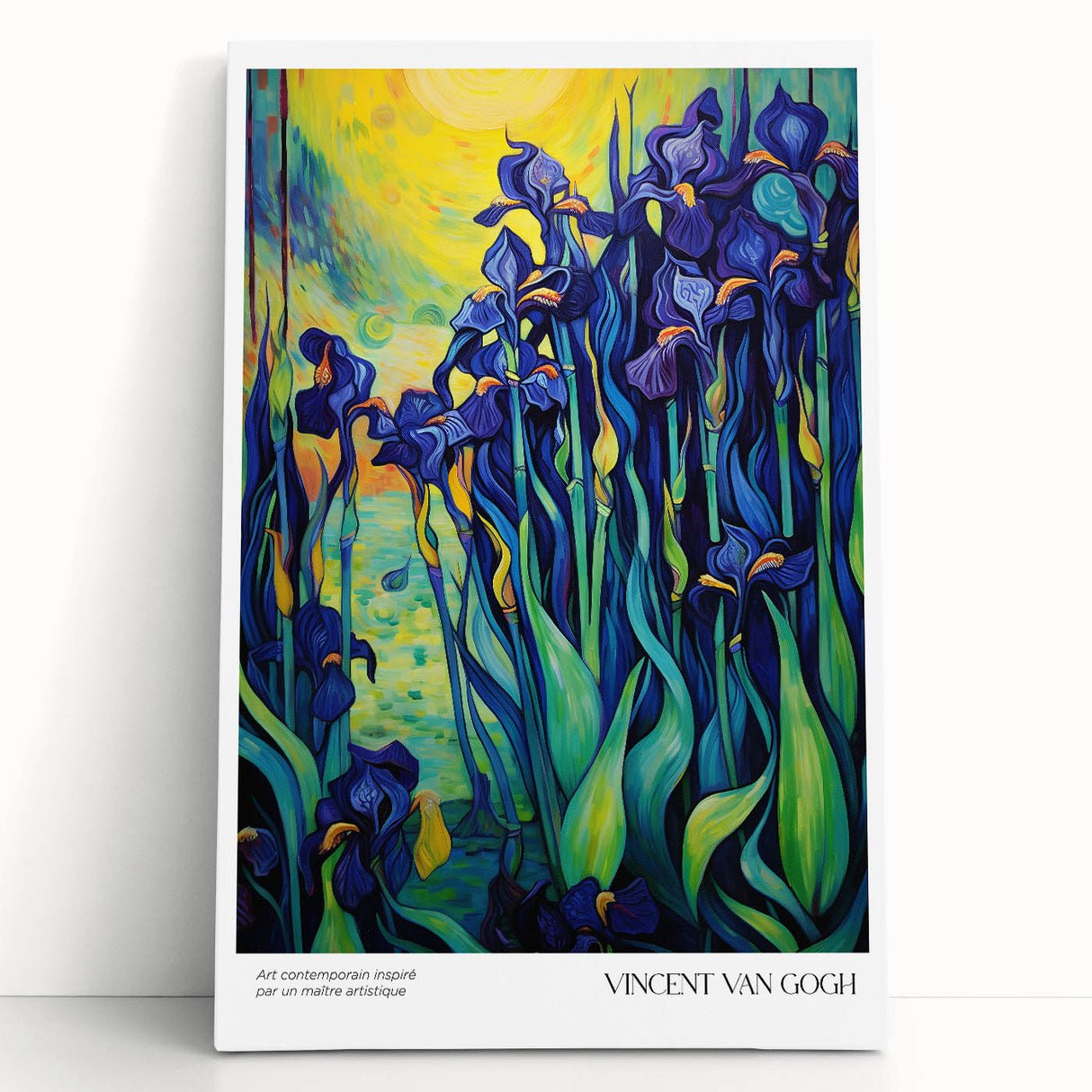 Impressionist-style painting on stretched canvas featuring a black and white scene, ideal for kitchen wall art.