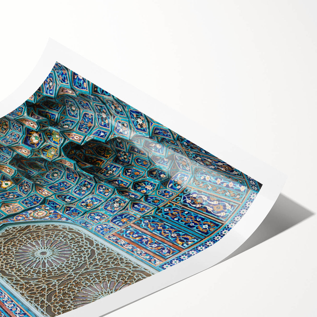 Extra large rolled print featuring line art flowers in muted earth tones, ideal for large living room wall art.