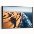 Black and white framed canvas depicting a vintage-style Namibian landscape, suitable for bedroom wall decor.