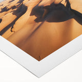 Art deco poster of an African savannah scene in muted earth tones on rolled canvas, ideal for dining room wall art.