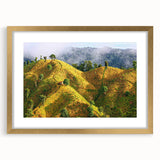 Extra large abstract art print featuring textured scenery of Bangladesh in muted earth tones on a framed canvas.