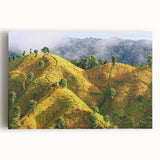 Black and white photo of a serene Bangladesh landscape on large stretched canvas, ideal for kitchen wall art.