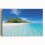 Black and white stretched canvas of Maldives scenery, ideal for kitchen wall art.