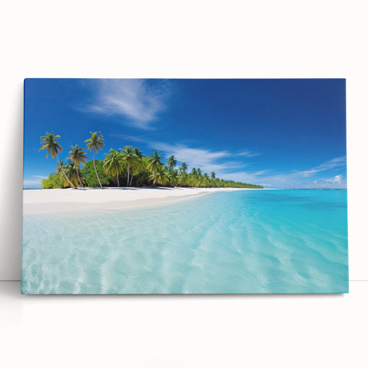 Black and white photograph of the Maldives on stretched canvas, ideal for kitchen wall art or bedroom ambiance.
