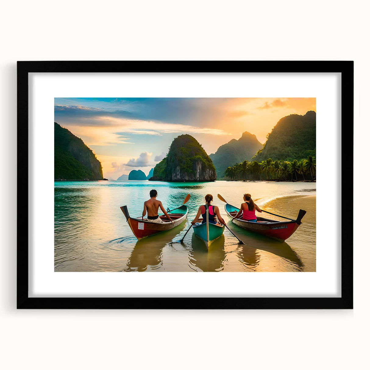 Extra large abstract art print featuring a colorful, textured depiction of a Philippine landscape on a framed canvas.