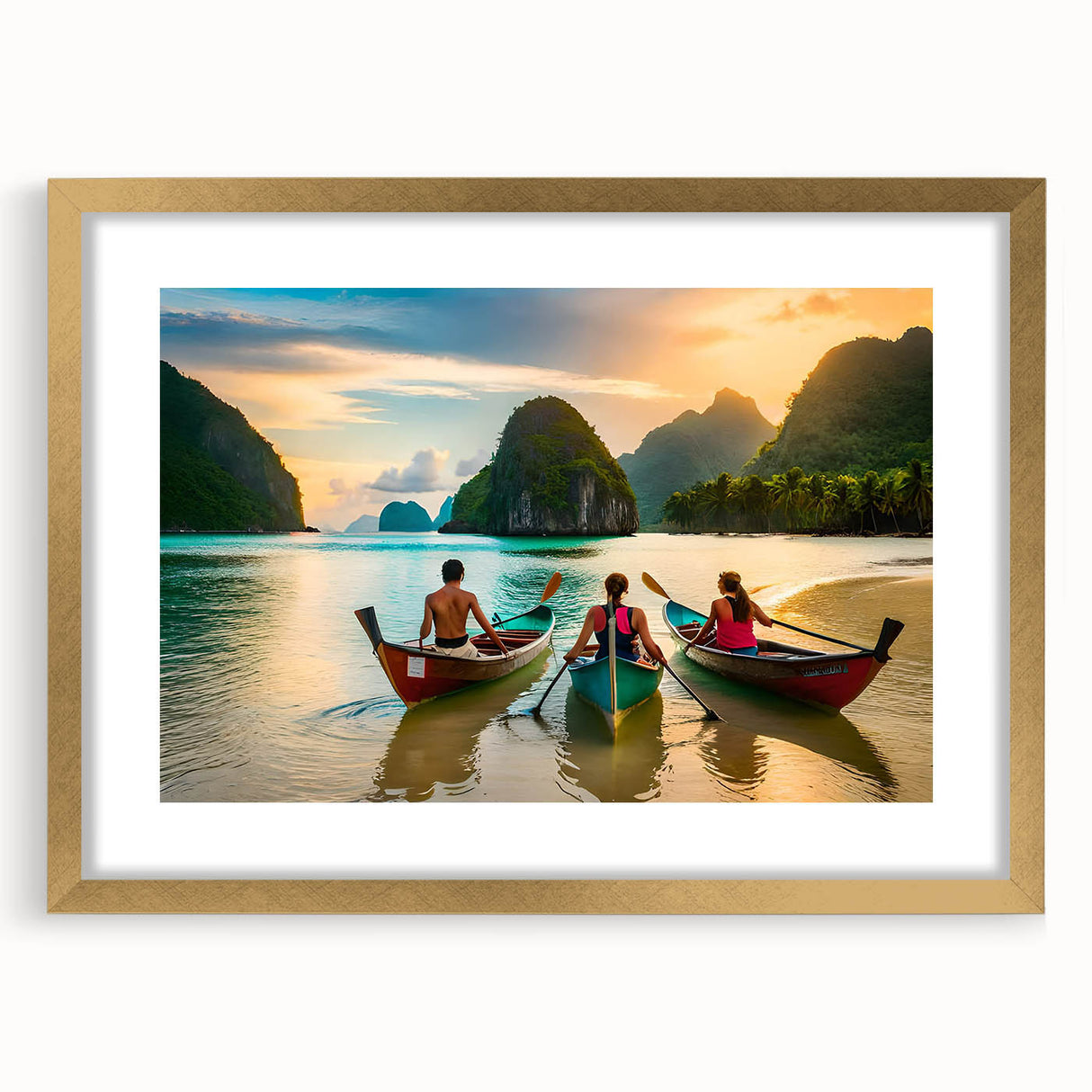 Extra large abstract art print featuring textured scenery of the Philippines in muted earth tones on a framed canvas.