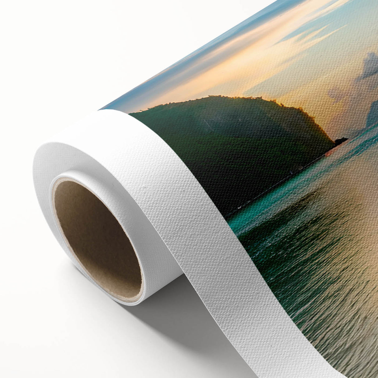 Art deco poster of a Philippine landscape in pastel shades on rolled canvas, suitable for nursery wall art.