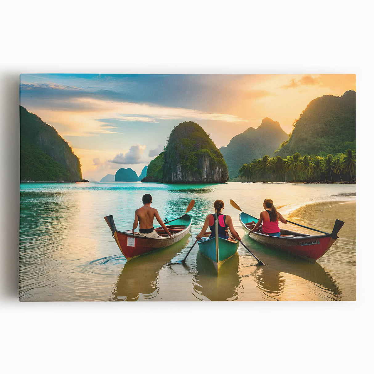 Black and white large art print of a Philippine landscape on stretched canvas, ideal for kitchen wall art.