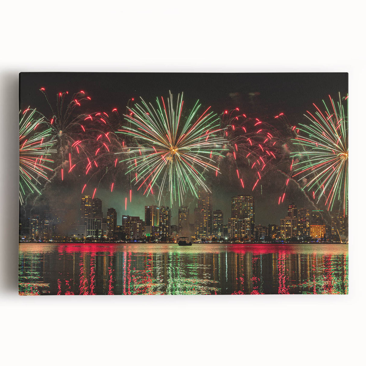 Black and white stretched canvas featuring a panoramic view of Perth, Australia, ideal for kitchen wall art.